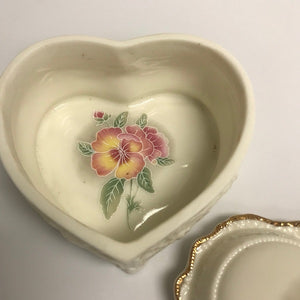 Heritage House Porcelain Heart Shaped Trinket Jewelry Box Love Me Tender