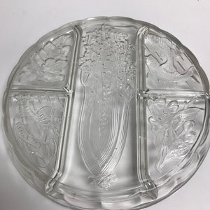 Indiana Glass Round Divided Relish Tray 10.25 Inch Serving Dish