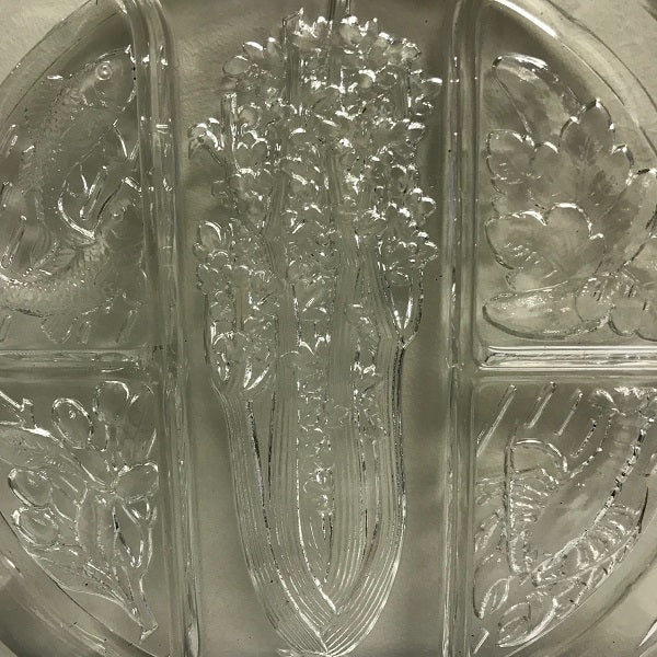 Indiana Glass Round Divided Relish Tray 10.25 Inch Serving Dish