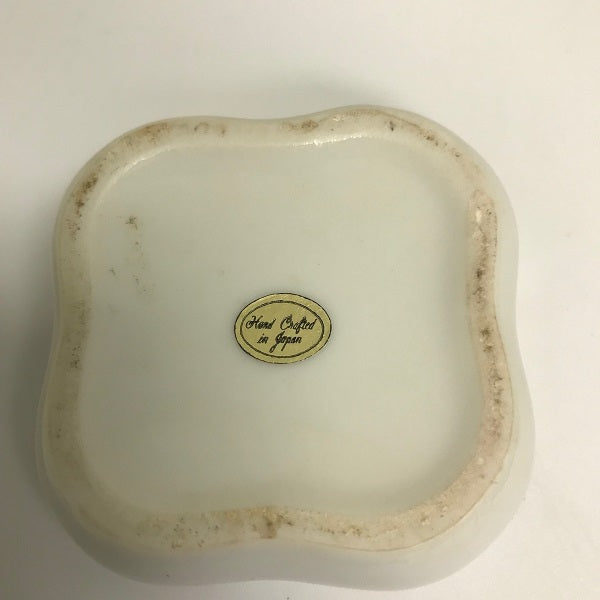 January Ceramic Trinket Box Made in Japan Pink Flowers