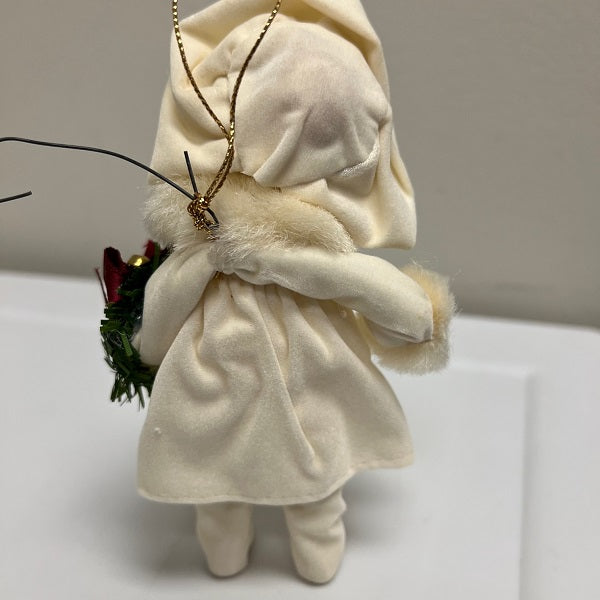 KSA Collectibles Christmas Doll Ornament 6in Holding Wreath 