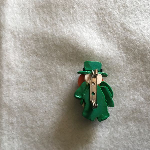 Leprechaun Brooch | Acrylic St. Patrick's Day Leprechaun Pin