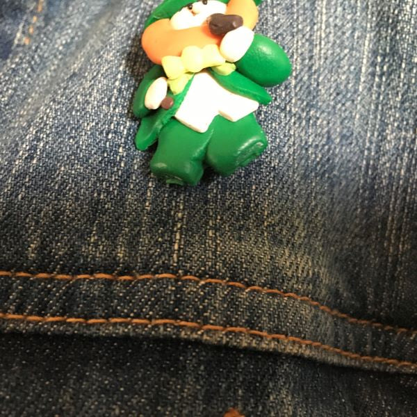 Leprechaun Brooch | Acrylic St. Patrick's Day Leprechaun Pin