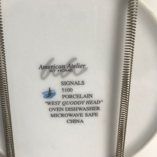 Lighthouses American Atelier Signals Porcelain 8” Plate West Quoddy Head