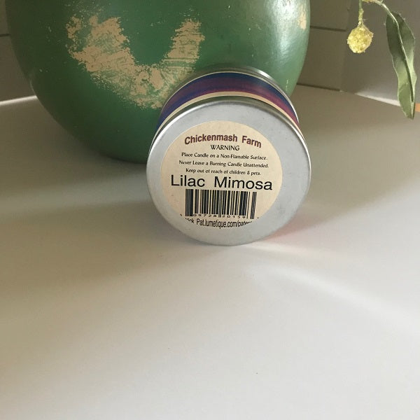 Lilac Mimosa Wood Wick Soy Candle | Crackling Sparkling Floral Travel Tin