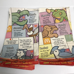 McDonalds Happy Meal Paper Bags. Ty Beanie Babies Happy Meal Bags