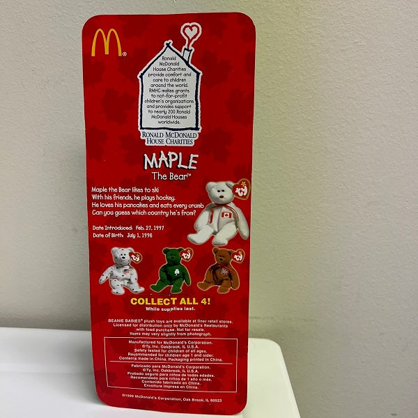 McDonalds Ty Beanie Baby Maple the Bear Canada Unopened 1999