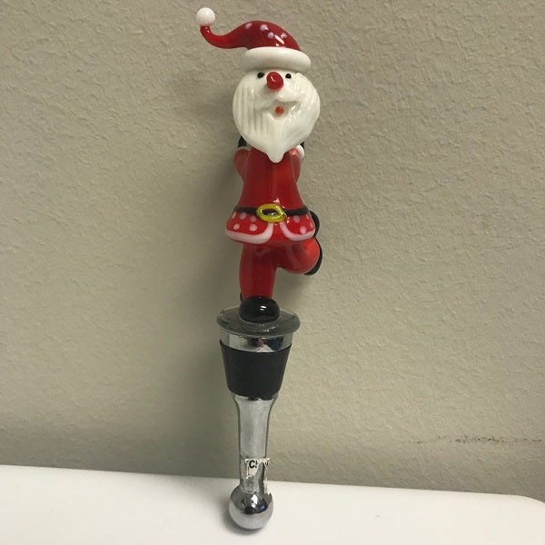 Metal Wine Bottle Stopper Glass Santa Claus Wine Bottle Stopper