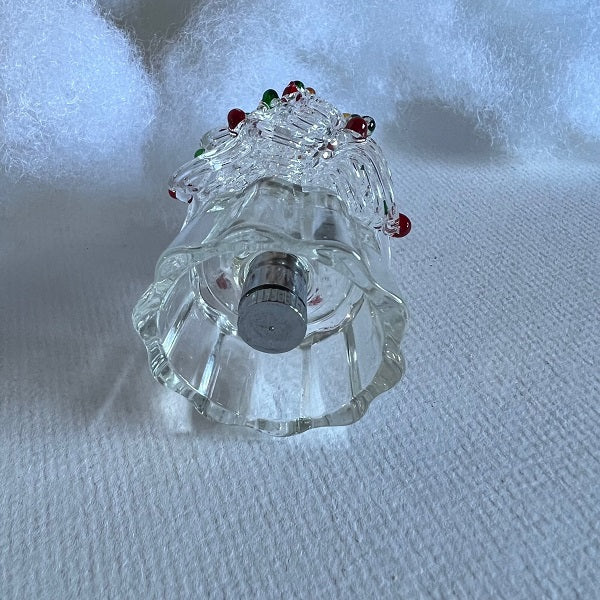 Miniature Clear Christmas Tree with Colorful Bulbs 3.5in