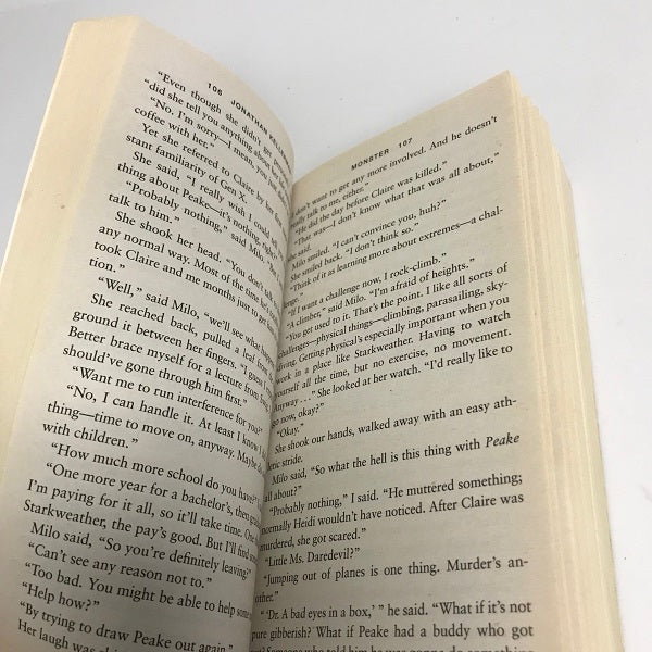 Monster A Novel by Jonathan Kellerman Paperback Book