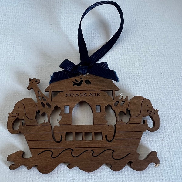 Noahs Ark Silhouette Wooden Ornament