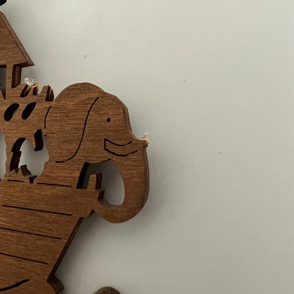 Noahs Ark Silhouette Wooden Ornament