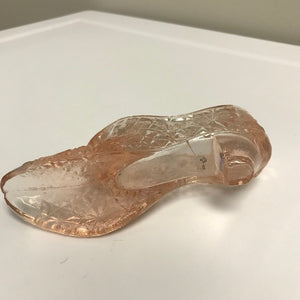 Pale Pink Glass Slipper Shoe 5 Inch Miniature Shoe Collectible