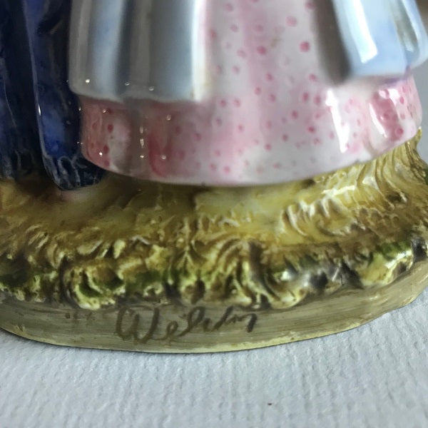 Panda Prints 1975 Schmid Collection Ceramic Boy & Girl Figurine