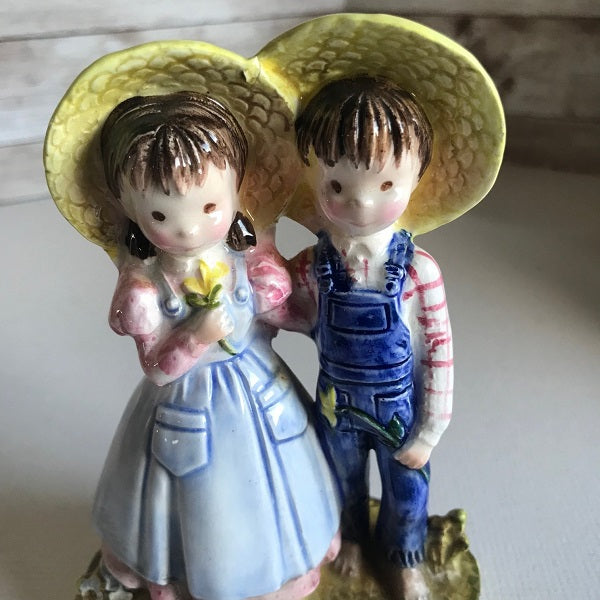Panda Prints 1975 Schmid Collection Ceramic Boy & Girl Figurine