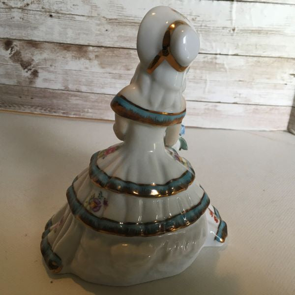 Porcelain Girl Figurine With Blue and White Dress 7