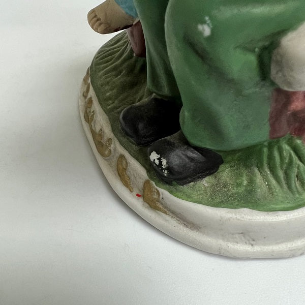 Porcelain Grandpa with Grandson Grandma with Granddaughter Set