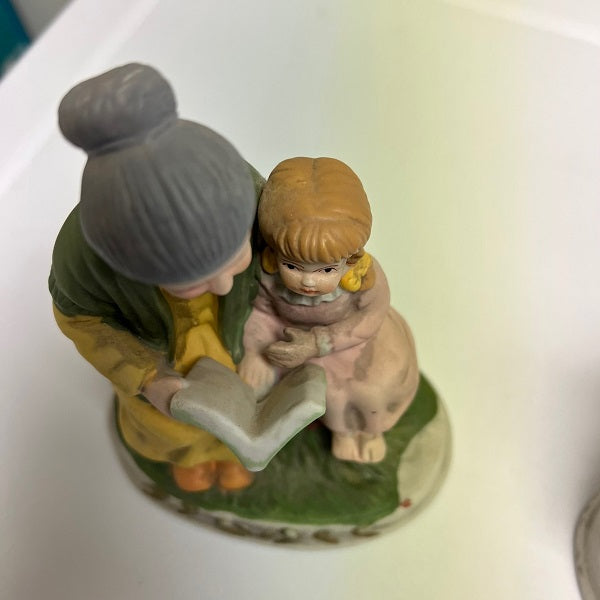 Porcelain Grandpa with Grandson Grandma with Granddaughter Set