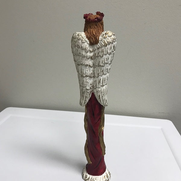 Praying Angel Figurine Stoneware Christmas Decoration 11 Inches