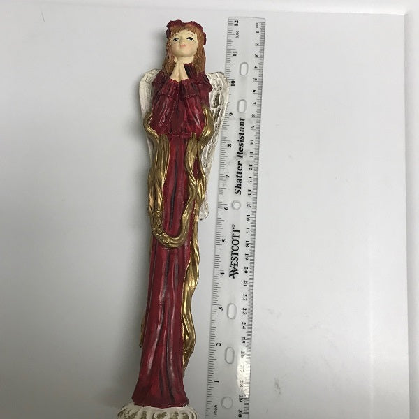 Praying Angel Figurine Stoneware Christmas Decoration 11 Inches