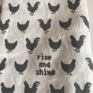 Primitives by Kathy Chicken Rise and Shine Dish Towel | Chicken Tea Towel