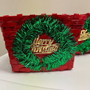 Red Merry Christmas Baskets Made in Japan 2 Baskets