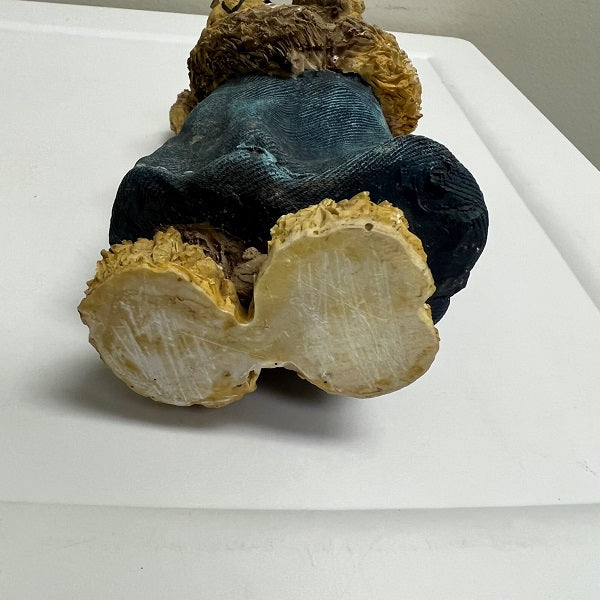 Resin Bear Figurine Girl with Denim Jumper 8 inch