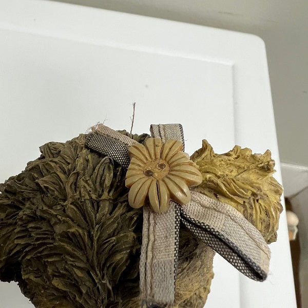 Resin Bear Figurine Girl with Denim Jumper 8 inch