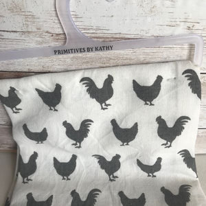 Primitives by Kathy Chicken Rise and Shine Dish Towel | Chicken Tea Towel