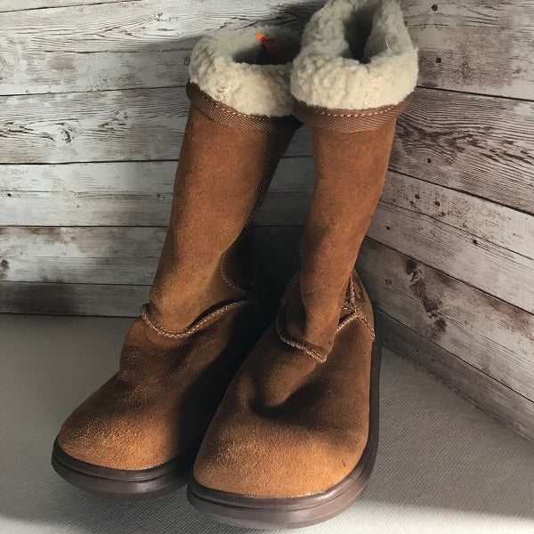 Rocketdog Brown Boots Lined Suede Fur Lined Boots Size 5.5 Medium