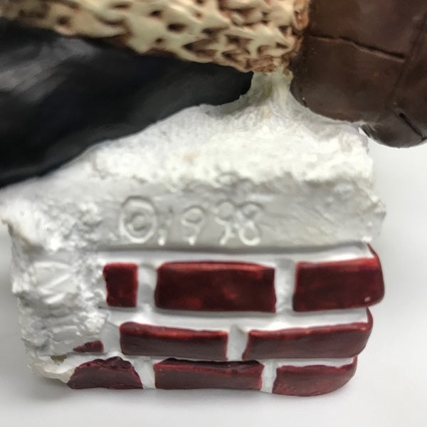 Roman Inc Santa Claus Sitting On Top Chimney Christmas Ornament 1998