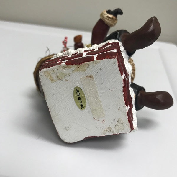 Roman Inc Santa Claus Sitting On Top Chimney Christmas Ornament 1998