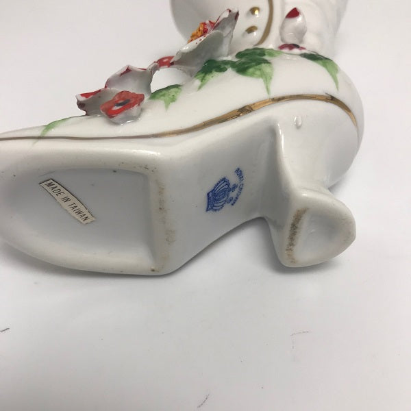 Royal Crown Porcelain Boot Vase Made In Taiwan