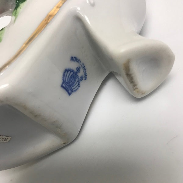 Royal Crown Porcelain Boot Vase Made In Taiwan