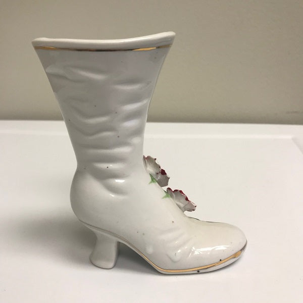 Royal Crown Porcelain Boot Vase Made In Taiwan