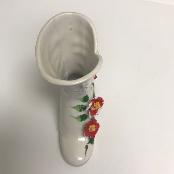 Royal Crown Porcelain Boot Vase Made In Taiwan