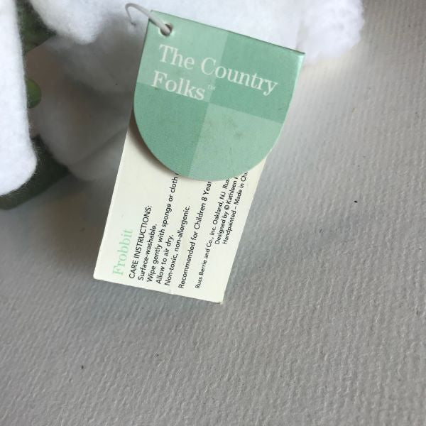 Russ Easter Rabbit Frog Stuffed Animal Country Folks Collectible Frobbit