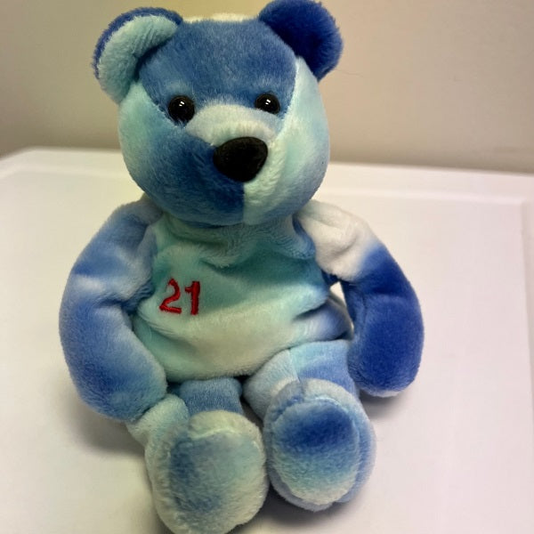 Sammy Sosa no21 Tie Dye Blue 1999 Salvino's Bamm Bammers Beanie Bear