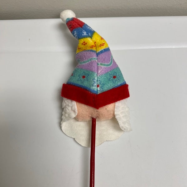 Santa Head Floral Pick 15.5 Inch Tall Floral Christmas Decoration