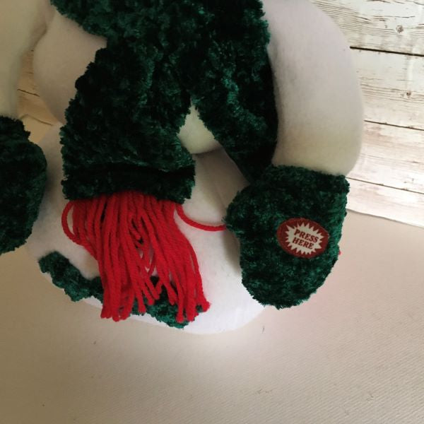 Singing Snowman Weighted Bottom 16" Plush Snowman Decoration Lights Up