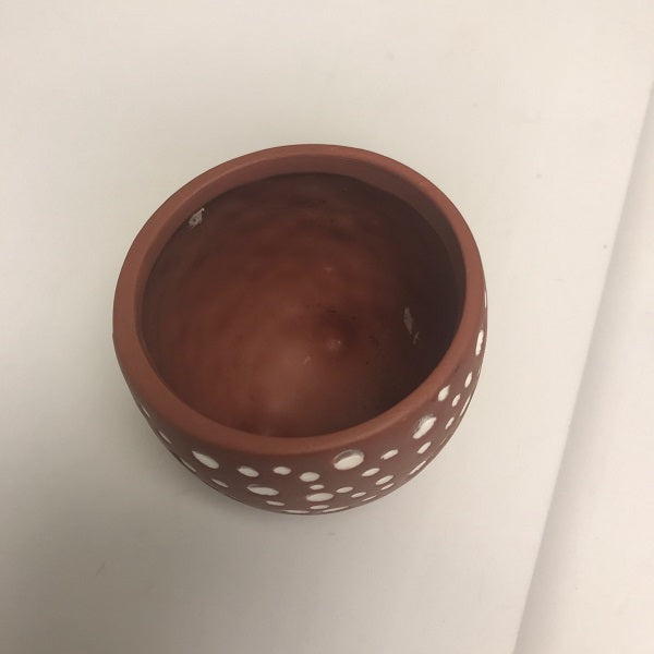 Small Ceramic Brown Flower Pot Planter Footed Planter
