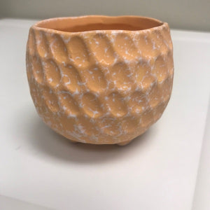 Small Ceramic Peach Flower Pot Planter Footed Planter