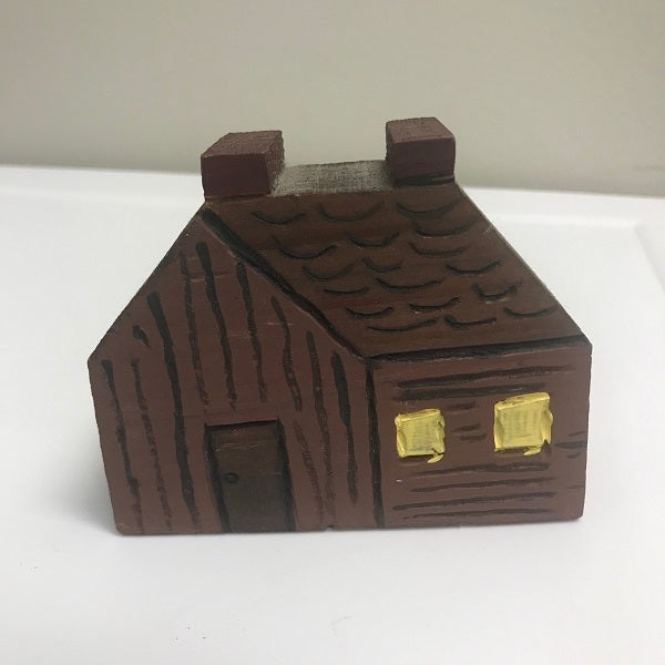Small Wooden House Block Decoration – Tabletop or Wall Hanging