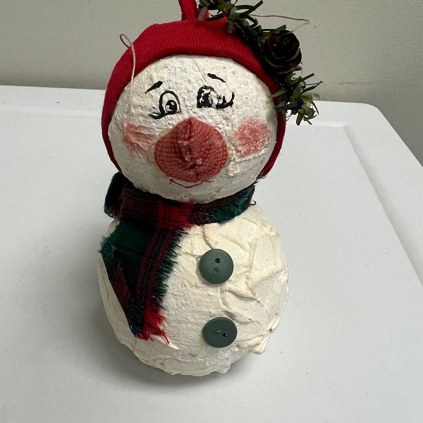 Snowman Decoration Styrofoam 5in Snowman Tabletop Ornament