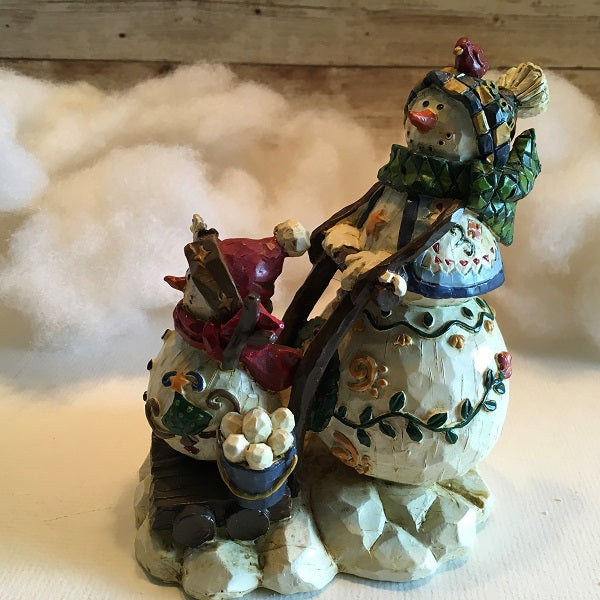 Snowman Family Christmas Decoration Figurine