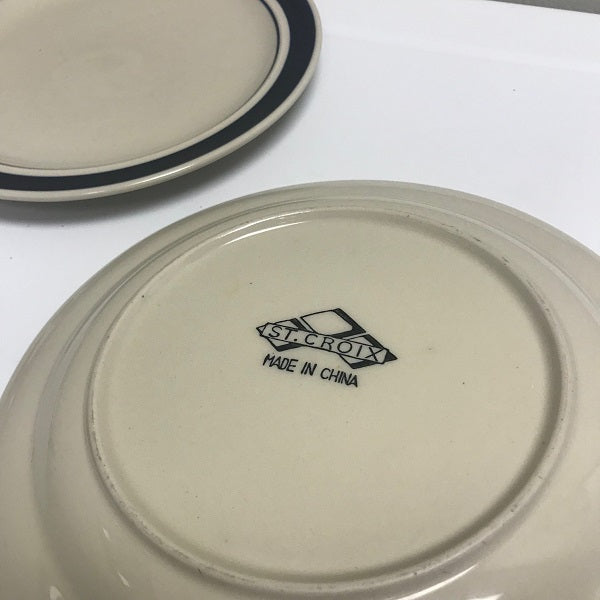 St. Croix Dinner Plate with Blue Band Set of Two 10.5in Plate