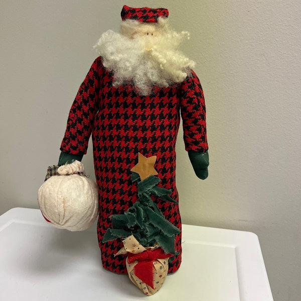 Tabletop Fabric Santa Claus Figurine Christmas Decoration 14in