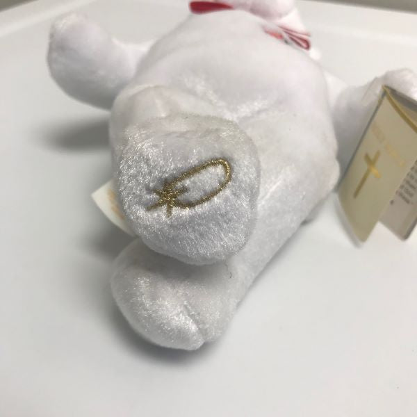 The Original Holy Bear United Methodist Church White Bear Red Ribbon Bow 