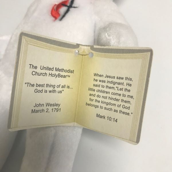 The Original Holy Bear United Methodist Church White Bear Red Ribbon Bow 
