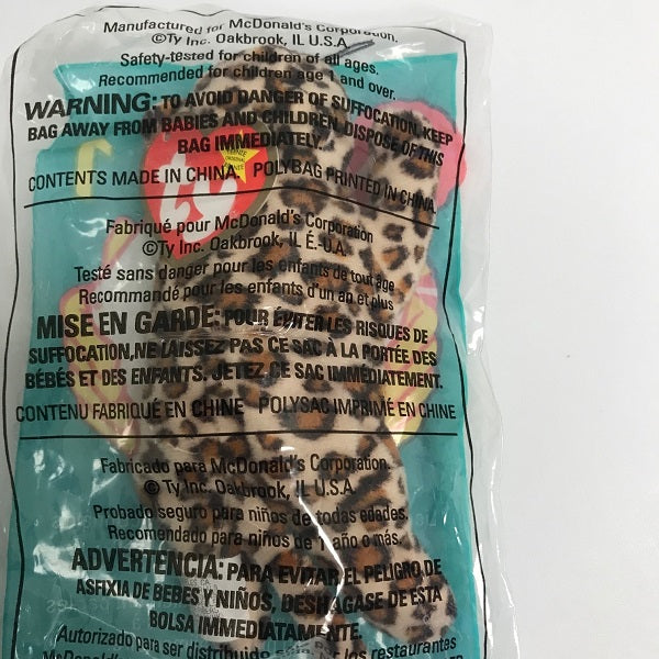 TY Beanie Babies McDonald’s Happy Meal Toy – 1999 #1 Freckles the Leopard (Sealed)